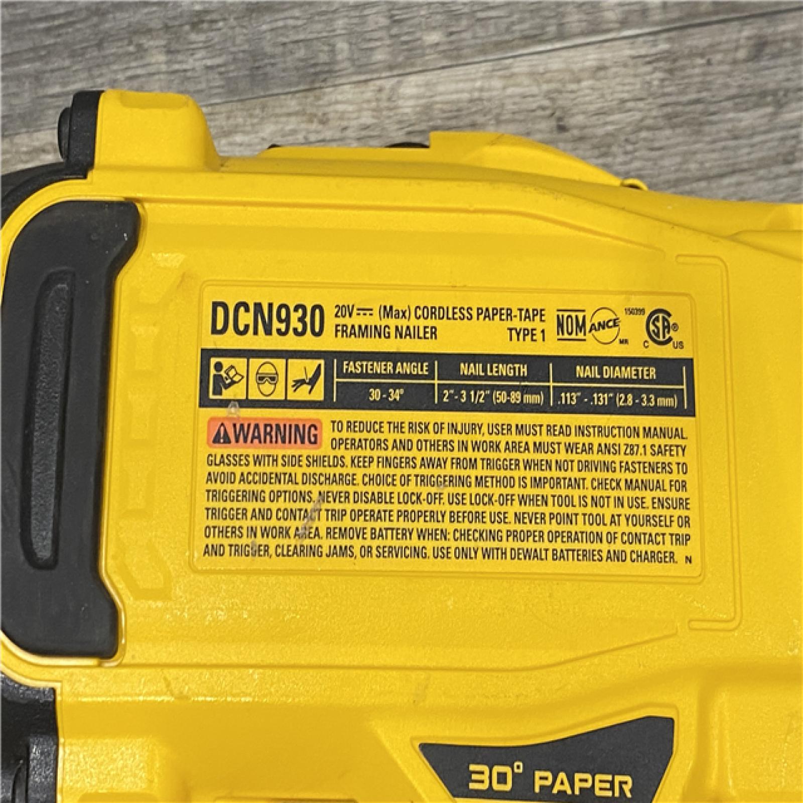 AS-IS DEWALT 20V 30 Degree Cordless Framing Nailer (Tool-Only)