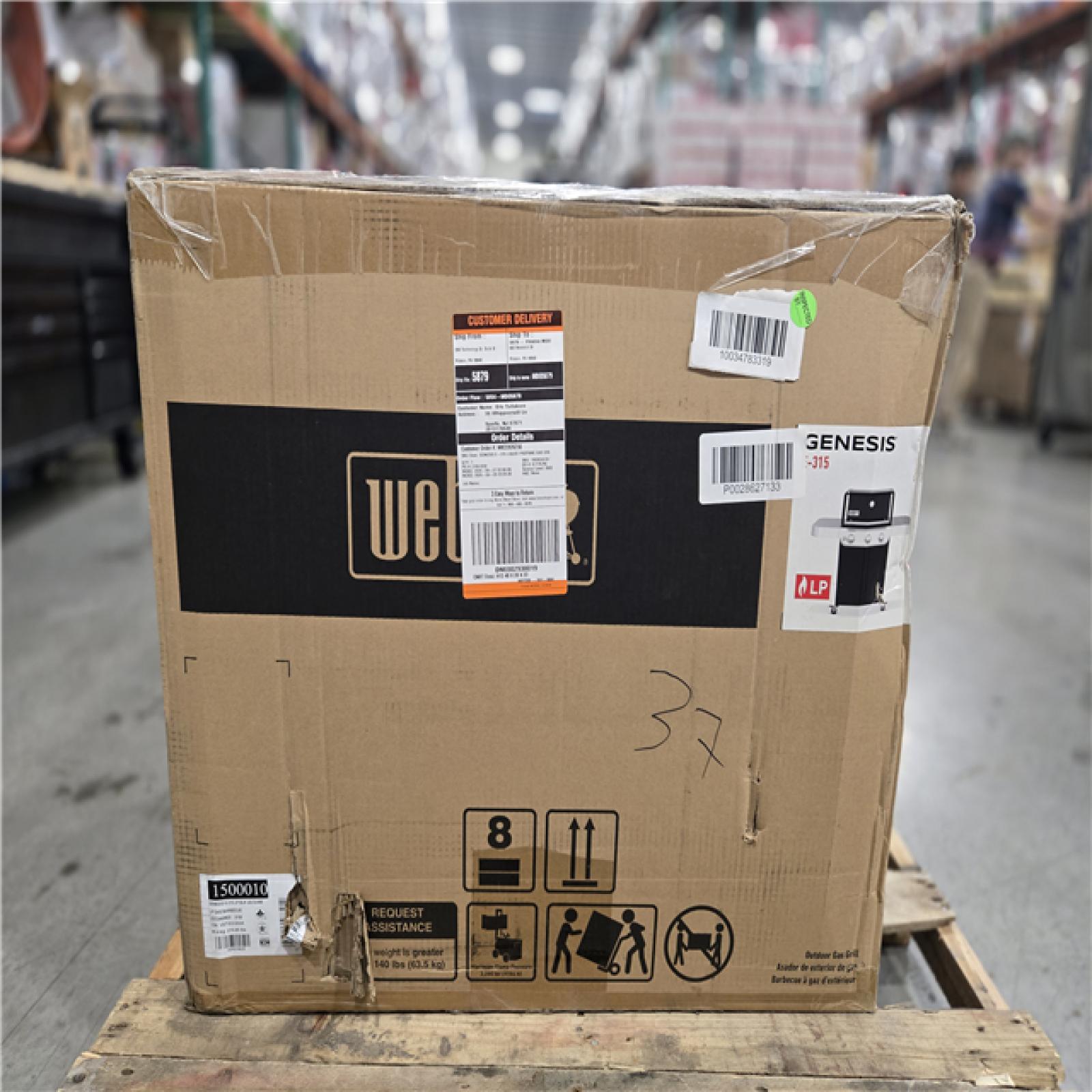DALLAS LOCATION- WEBER Genesis E-315 3-Burner Liquid Propane Gas Grill in Black with Cast-Iron Grates