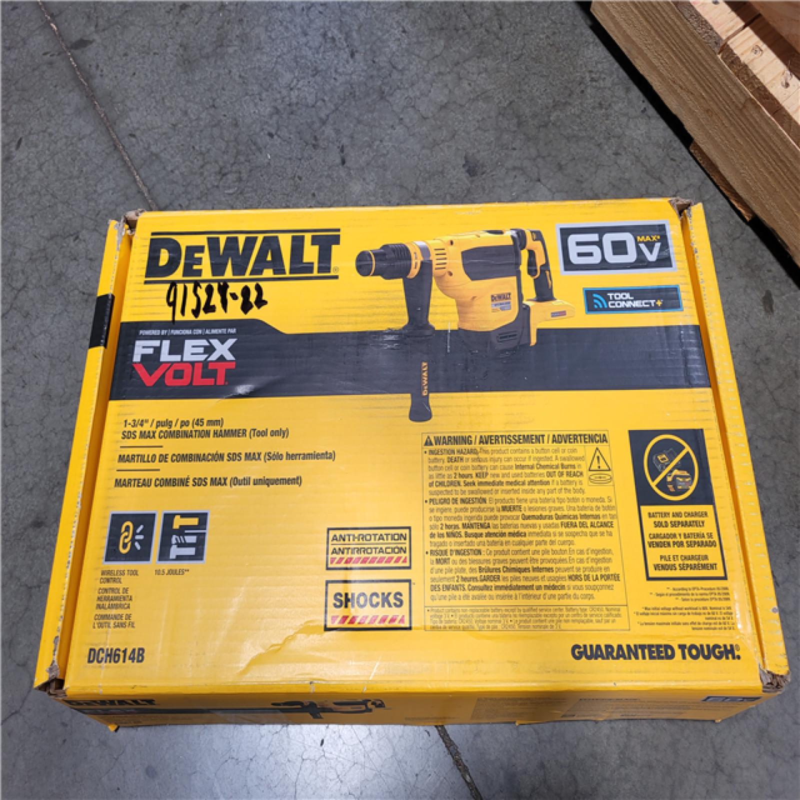 CALIFORNIA AS-IS NEW DEWALT 1-3/4 SDS MAX COMBINATION HAMMER