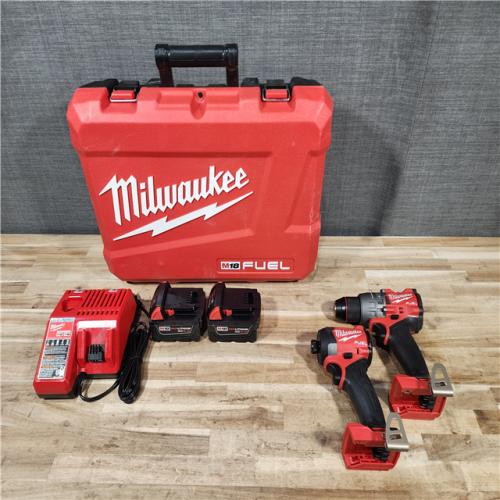 HOUSTON LOCATION - AS-IS (APPEARS LIKE NEW) Milwaukee FUEL 18V Lithium-Ion Brushless Cordless Hammer Drill and Impact Driver Combo Kit