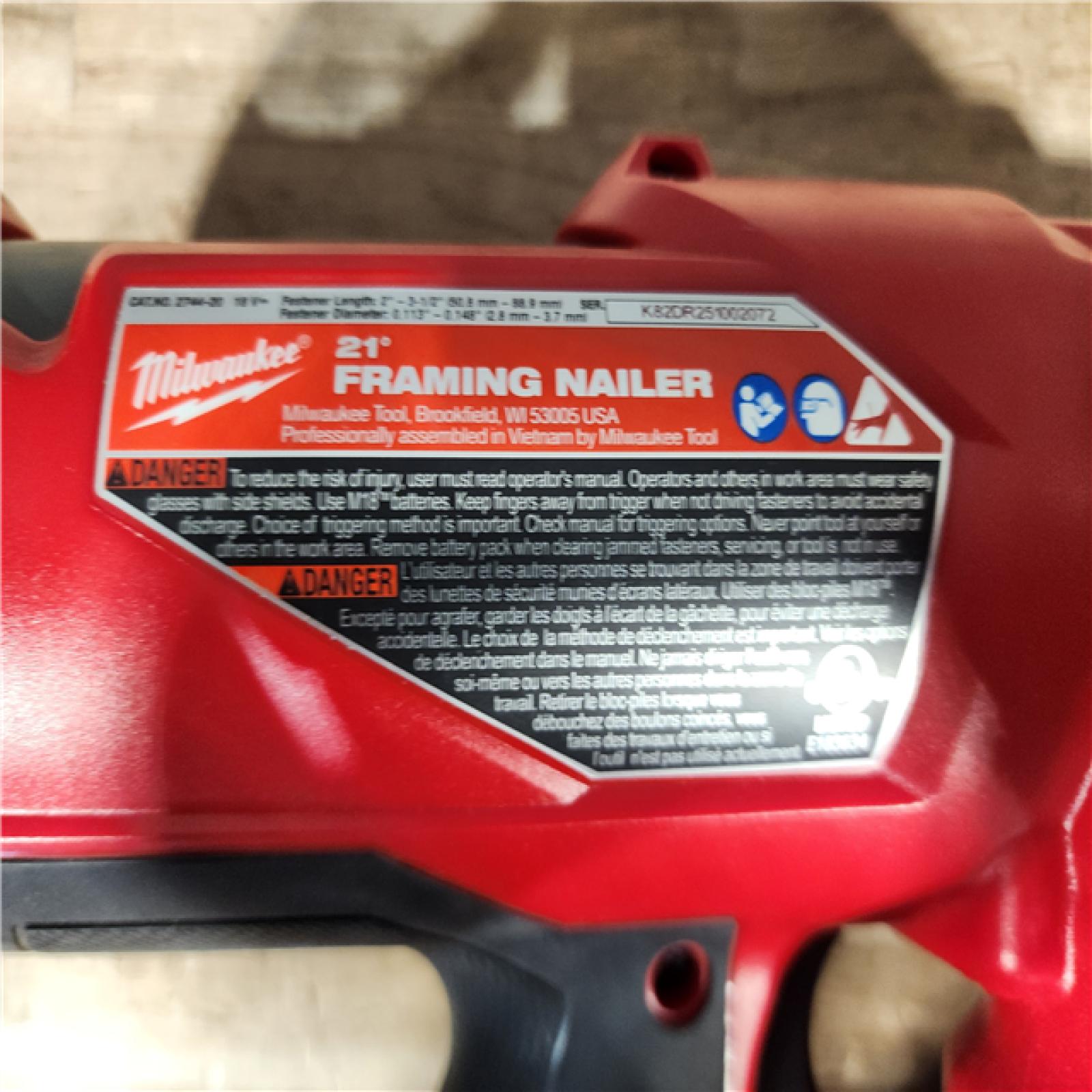 HOUSTON LOCATION - AS - IS Milwaukee FUEL 3-1/2 in. 18-Volt 21-Degree Lithium-Ion Brushless Cordless Framing Nailer (Tool-Only)