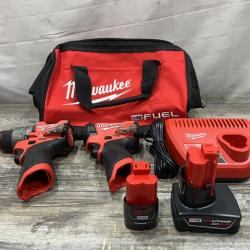 AS-IS Milwaukee FUEL 12-Volt Lithium-Ion Brushless Cordless Hammer Drill and Impact Driver Combo Kit