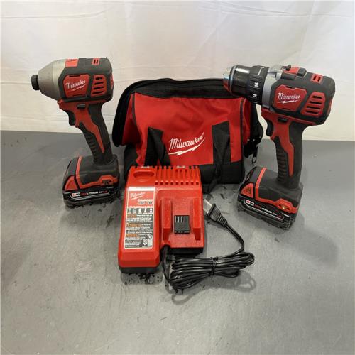 AS-IS - Milwaukee M18 18V Lithium-Ion Cordless Drill Driver/Impact Driver Combo Kit