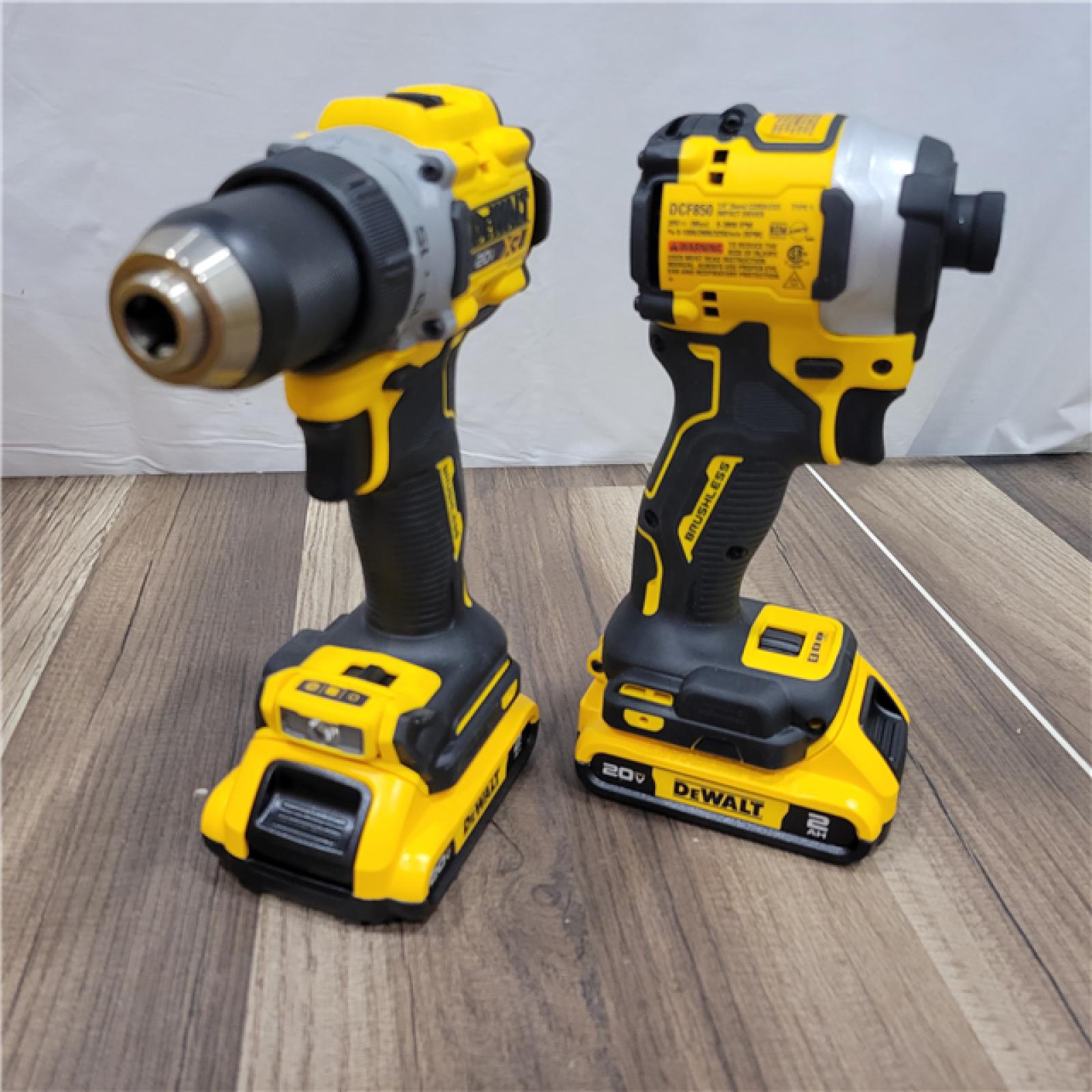 GOOD DEWALT 20V MAX XR Cordless Drill/Driver, ATOMIC Impact Driver 2 Tool Combo Kit, (2) 2.0Ah Batteries, Charger, and Bag