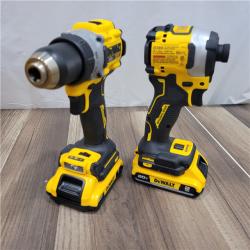 GOOD DEWALT 20V MAX XR Cordless Drill/Driver, ATOMIC Impact Driver 2 Tool Combo Kit, (2) 2.0Ah Batteries, Charger, and Bag