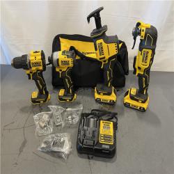 AS-IS - DeWalt ATOMIC 20-Volt Lithium-Ion Cordless Brushless 4 Tool Combo Kit