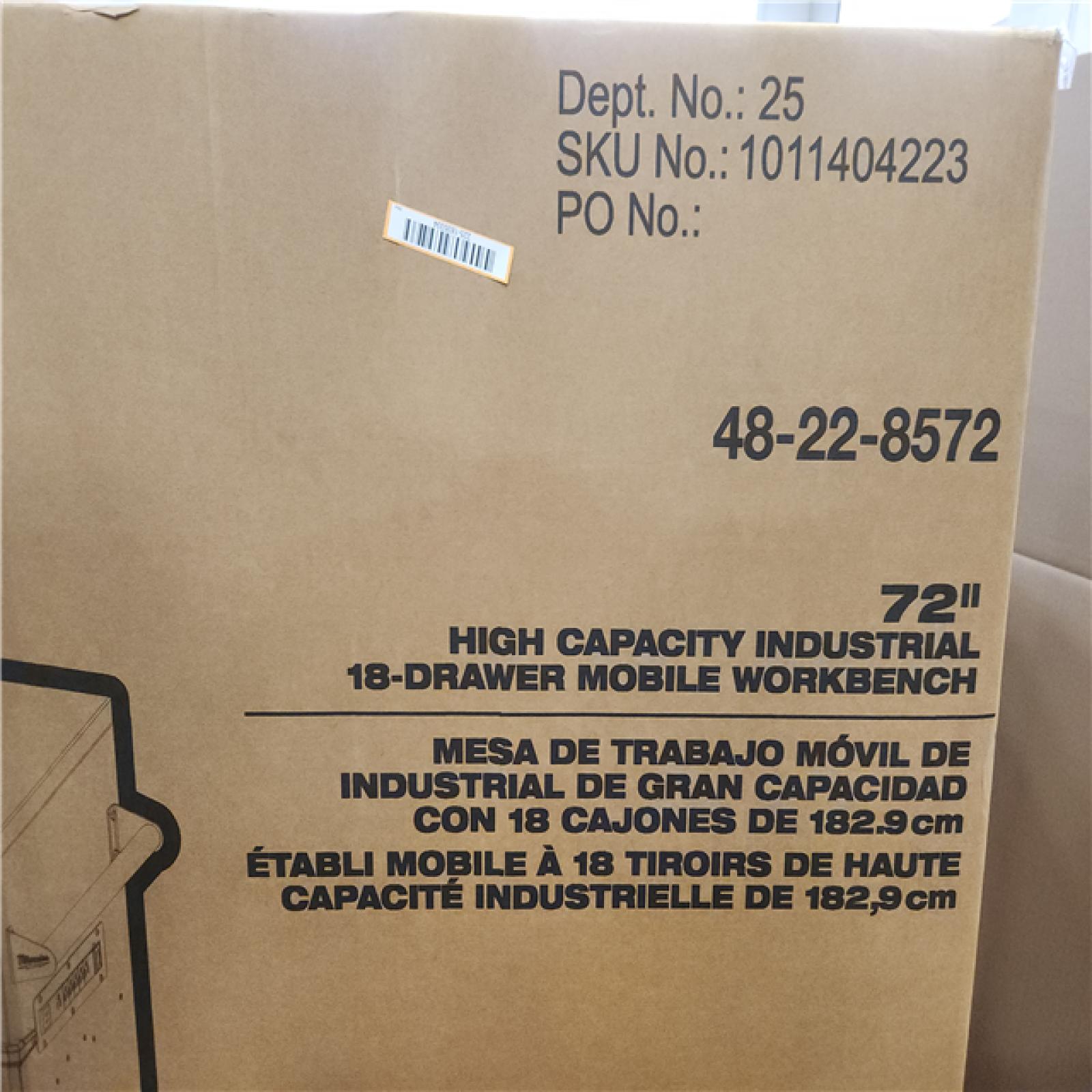 Phoenix NEW Milwaukee High Capacity 72 in. W x 22 in. D 18-Drawer Mobile Workbench with Solid Wood Top