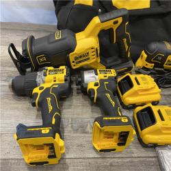 AS-IS DEWALT 20-Volt Maximum Lithium-Ion Cordless 4-Tool Combo Kit with (2) 4 Ah Batteries and Charger