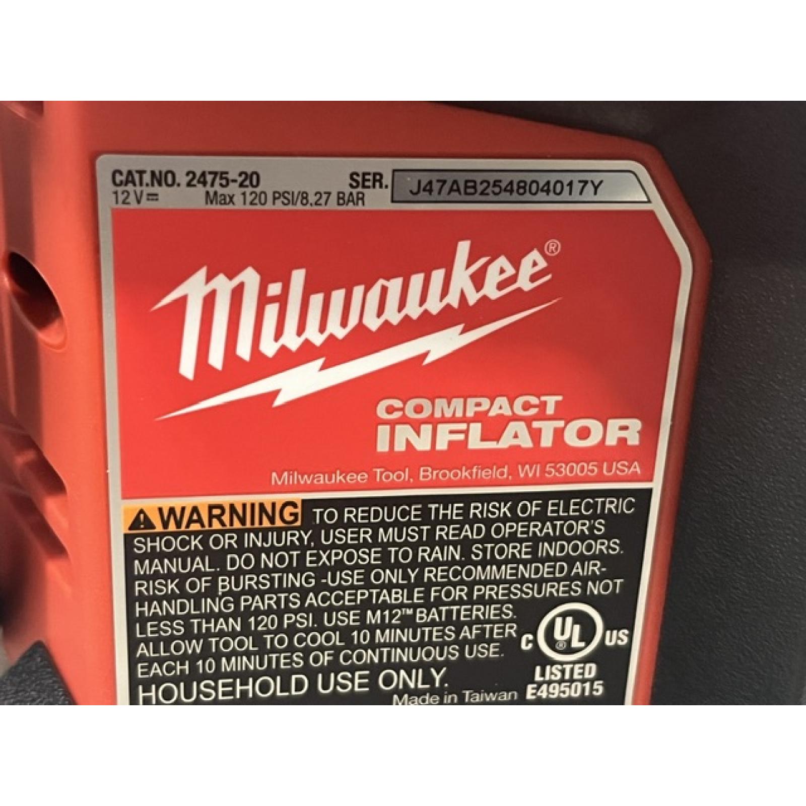 AS-IS - Milwaukee 12-Volt Lithium-Ion Cordless Electric Portable Inflator (Tool-Only)