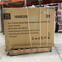 DALLAS LOCATION- Husky Modular Tool Storage 52 in. W x 20 in. D Standard Duty Red Mobile Workbench Cabinet