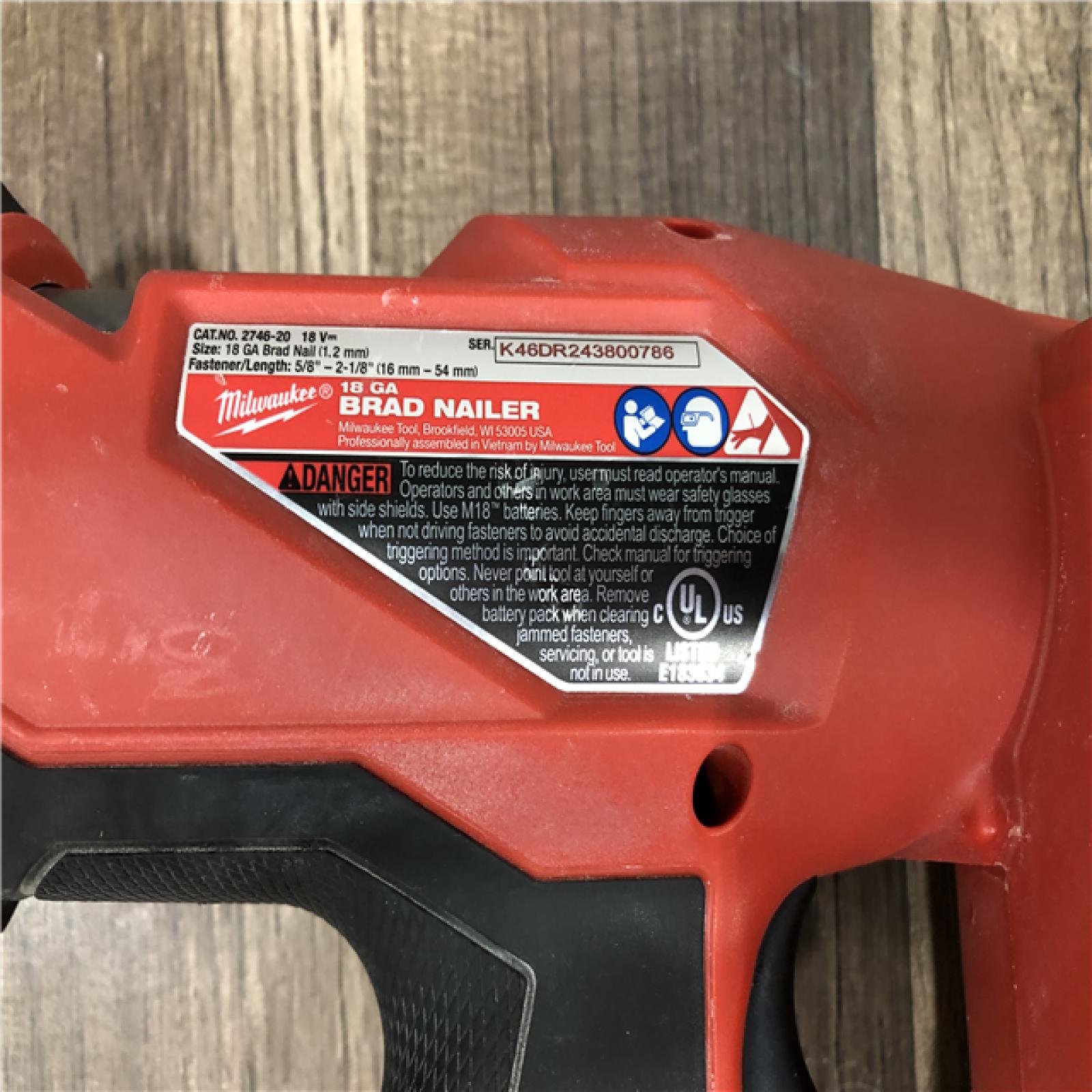 AS-IS Milwaukee FUEL 18-Volt Lithium-Ion Brushless Cordless Gen II 18-Gauge Brad Nailer (Tool-Only)
