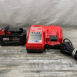 AS-IS Milwaukee 18-Volt Lithium-Ion XC Starter Kit with One 5.0Ah Battery and Charger