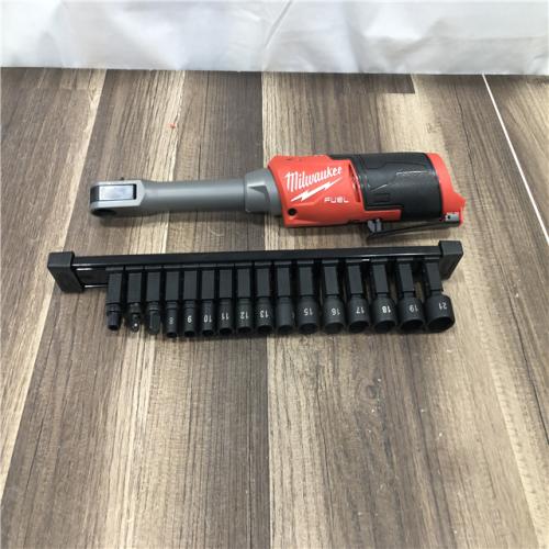 AS-IS Milwaukee  FUEL INSIDER 12V Lithium-Ion Brushless Cordless 1/4 in. - 3/8 in. Extended Reach Box Ratchet (Tool-Only)