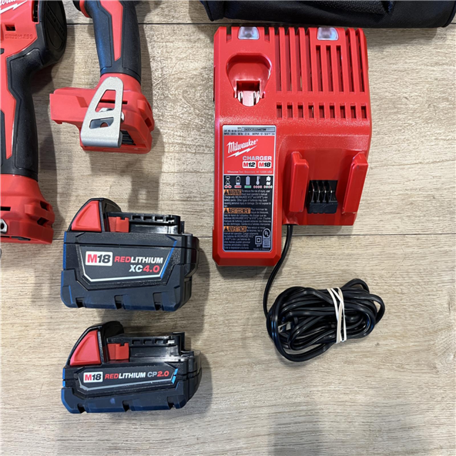 AS-IS Milwaukee 18-Volt Lithium-Ion Brushless Cordless Compact Hammer Drill/Impact Combo Kit