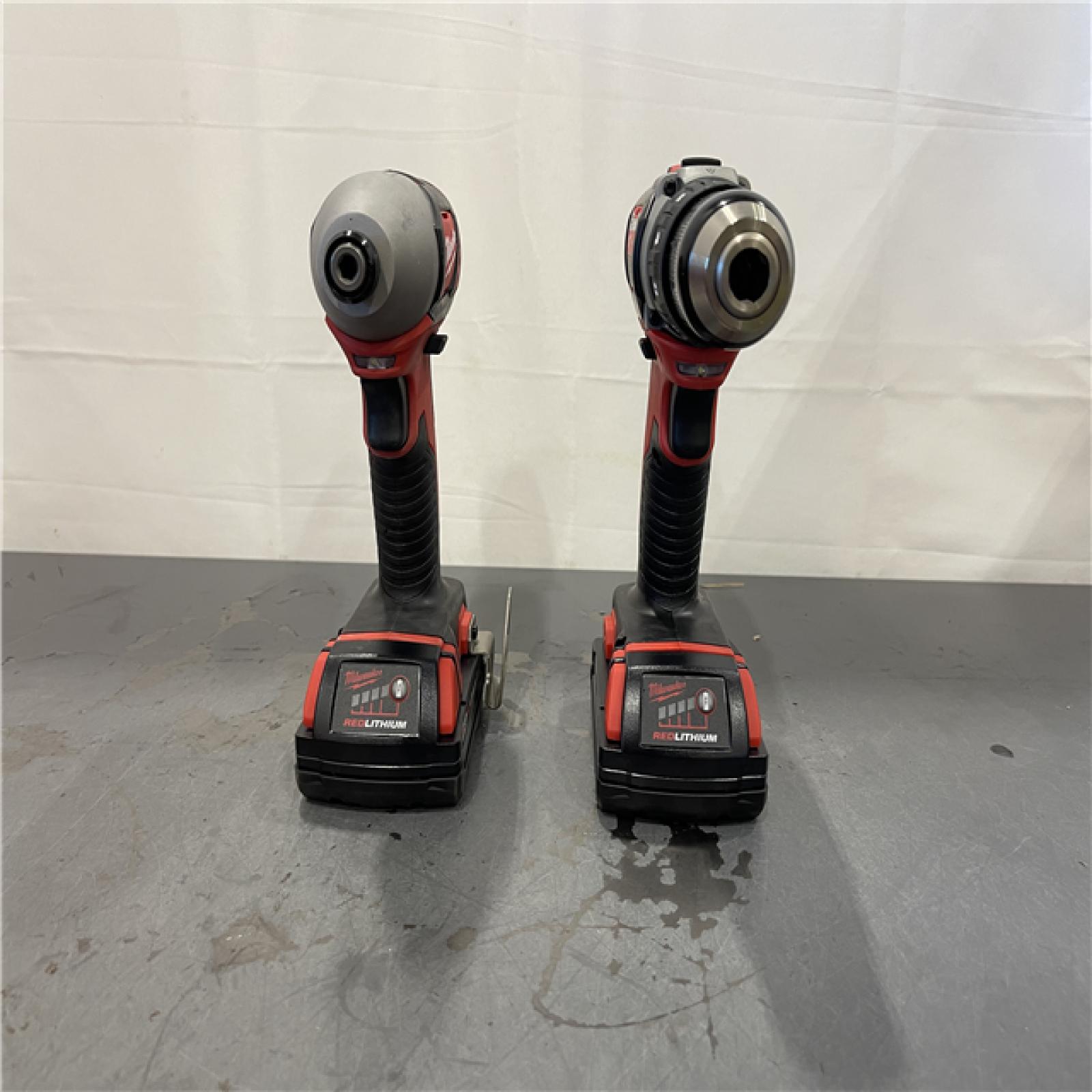 AS-IS - Milwaukee 18V Cordless Brushed 2-Tool Drill/Driver and Impact Driver Kit