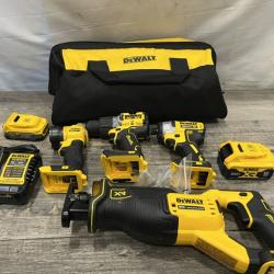 AS-IS Dewalt DCK449E1P1 20V MAX XR Brushless Lithium-Ion 4-Tool Combo Kit with (1) 1.7 Ah and (1) 5 Ah Battery