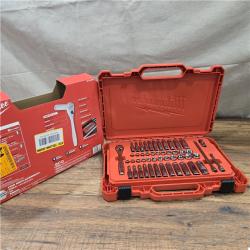 AS-IS Milwaukee 1/4 in. Drive SAE/Metric Ratchet and Socket Mechanics Tool Set (50-Piece)