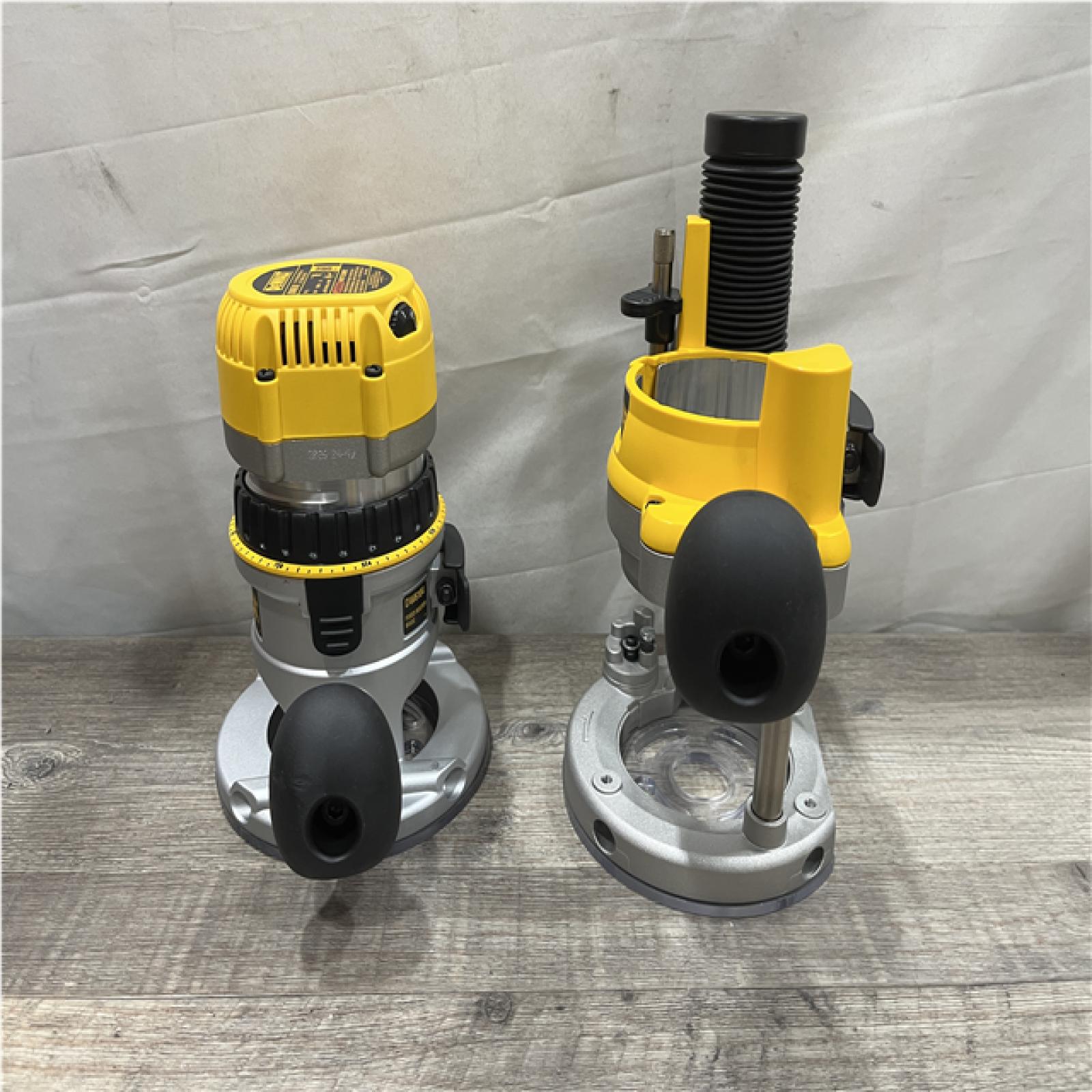 AS-IS DEWALT 12 Amp Corded 2-1/4 Horsepower Fixed and Plunge Base Router Kit