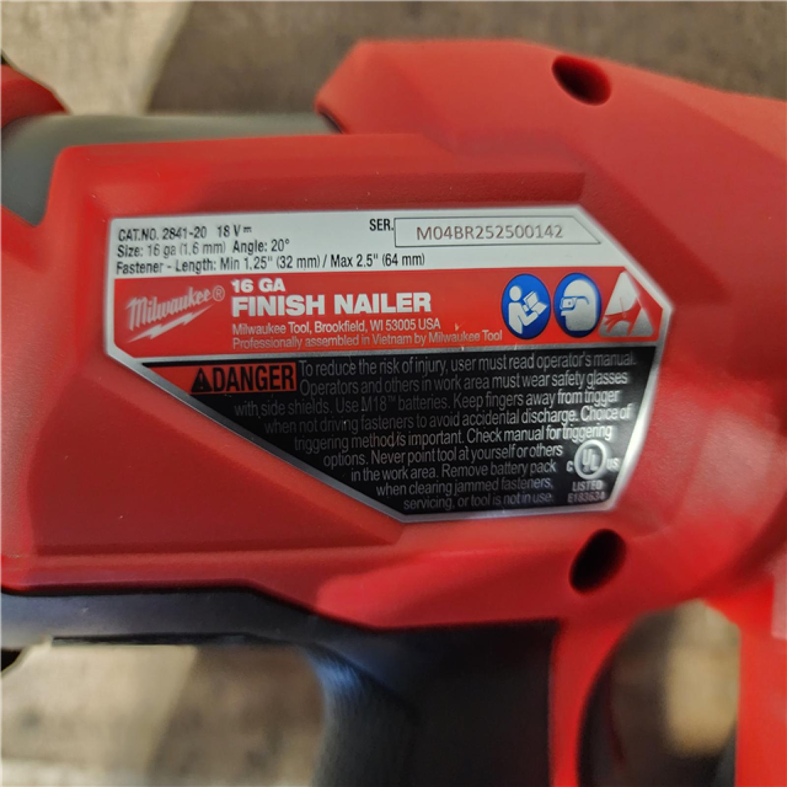 HOUSTON LOCATION - AS-IS (APPEARS LIKE NEW) Milwaukee FUEL 18-Volt Lithium-Ion Brushless Cordless Gen II 16-Gauge Angled Finish Nailer (Tool-Only)