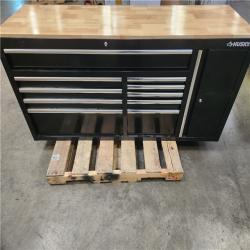 Phoenix NEW Husky Standard Duty 72 in. W x 20 in. D 10-Drawer Gloss Black Mobile Workbench Cabinet with Solid Wood Top