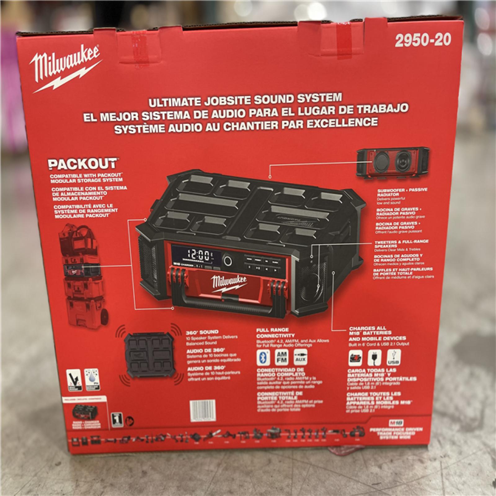 NEW! Milwaukee M18 PACKOUT Radio + Charger (Bare Tool)