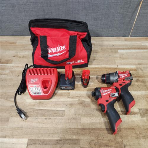 HOUSTON LOCATION - AS - IS Milwaukee FUEL 12-Volt Lithium-Ion Brushless Cordless Hammer Drill and Impact Driver Combo Kit