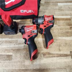 HOUSTON LOCATION - AS - IS Milwaukee FUEL 12-Volt Lithium-Ion Brushless Cordless Hammer Drill and Impact Driver Combo Kit