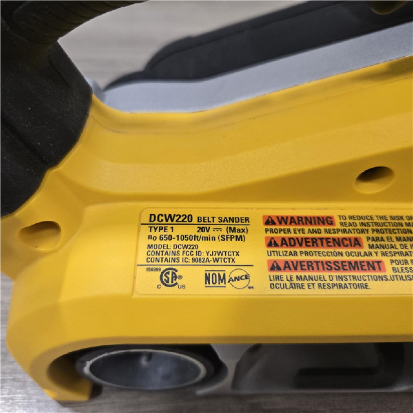 AS-IS DEWALT 20V MAX* XR Cordless Belt Sander (Tool-Only)