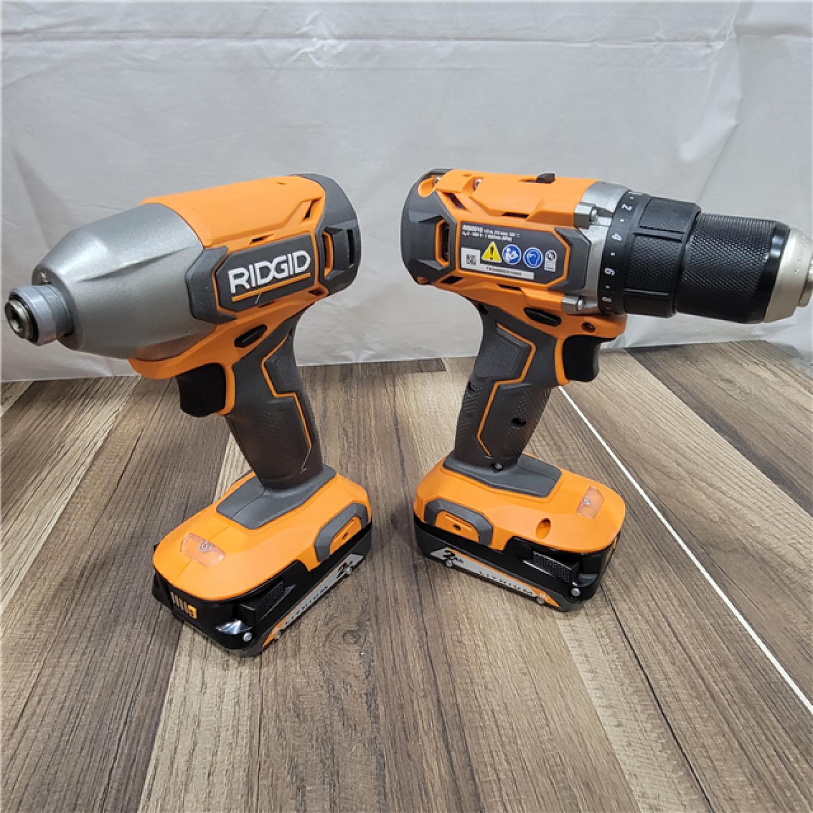 GOOD RIDGID 18v 2 Tool Combo Kit 1/2 Drill/Driver 1/4 Impact Driver
