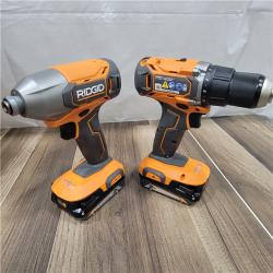GOOD RIDGID 18v 2 Tool Combo Kit 1/2 Drill/Driver 1/4 Impact Driver