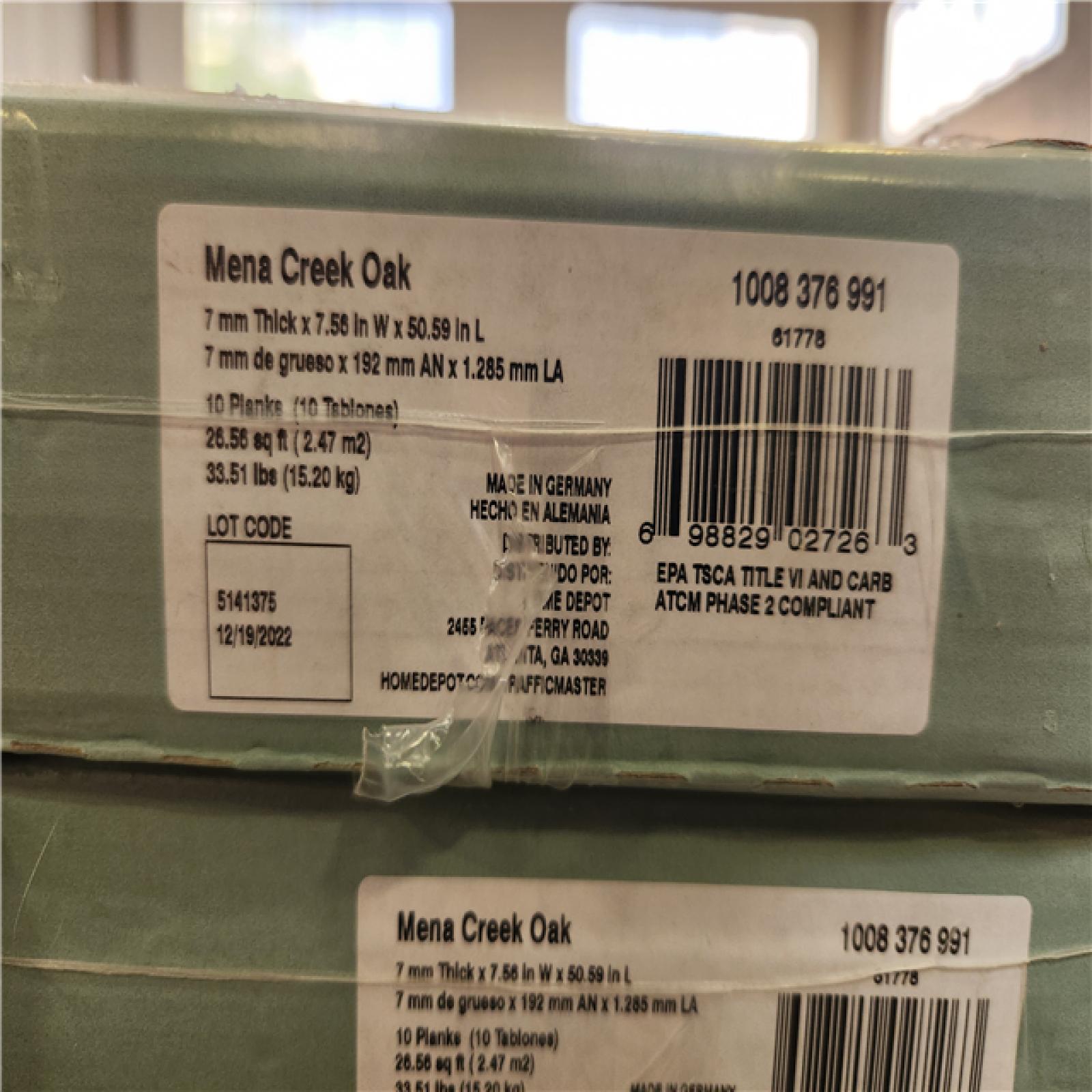 Phoenix Location TrafficMaster Mena Creek Oak 7 mm T x 7.56 in. W Water Resistant Laminate Wood Flooring (1037 sqft/39 case)