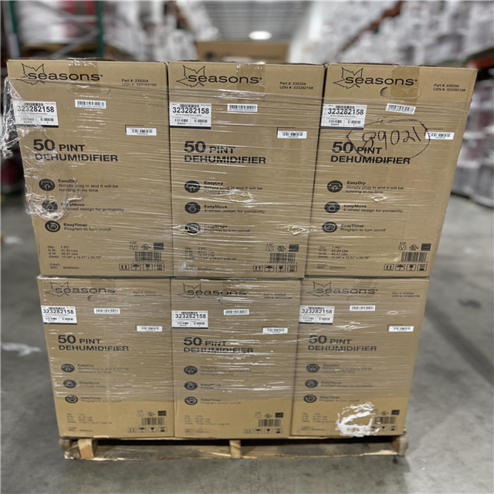DALLAS LOCATION- SEASONS 50PINT DEHUMIDIFIER PALLET-(18 UNITS)
