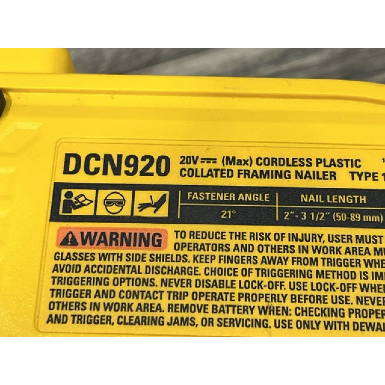 AS-IS DEWALT 20-Volt 21° Cordless Framing Nailer (Tool-Only)