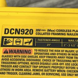 AS-IS DEWALT 20-Volt 21° Cordless Framing Nailer (Tool-Only)