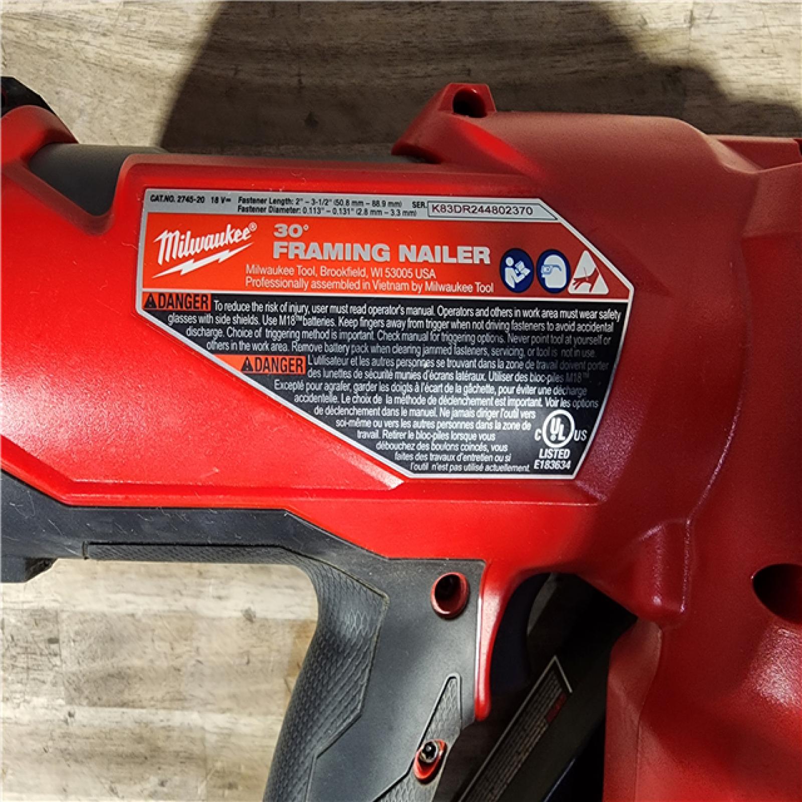 HOUSTON LOCATION - AS-IS M18 FUEL 3-1/2 in. 18-Volt 30-Degree Lithium-Ion Brushless Cordless Framing Nailer (Tool-Only)