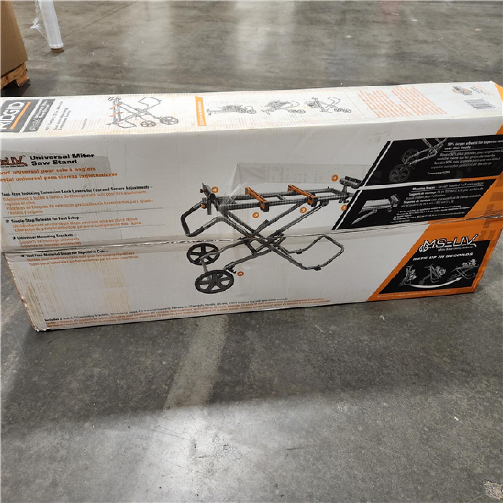 NEW- RIDGID Foldable Mobile Miter Saw Stand with Mounting Braces