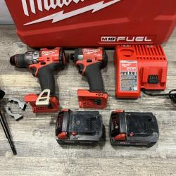 AS-IS Milwaukee FUEL 18V Lithium-Ion Brushless Cordless Hammer Drill and Impact Driver Combo Kit
