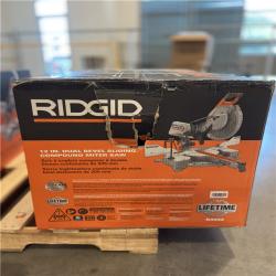 DALLAS LOCATION -RIDGID 15 Amp Corded 12 in. Dual Bevel Sliding Miter Saw with 70 Deg. Miter Capacity and LED Cut Line Indicator
