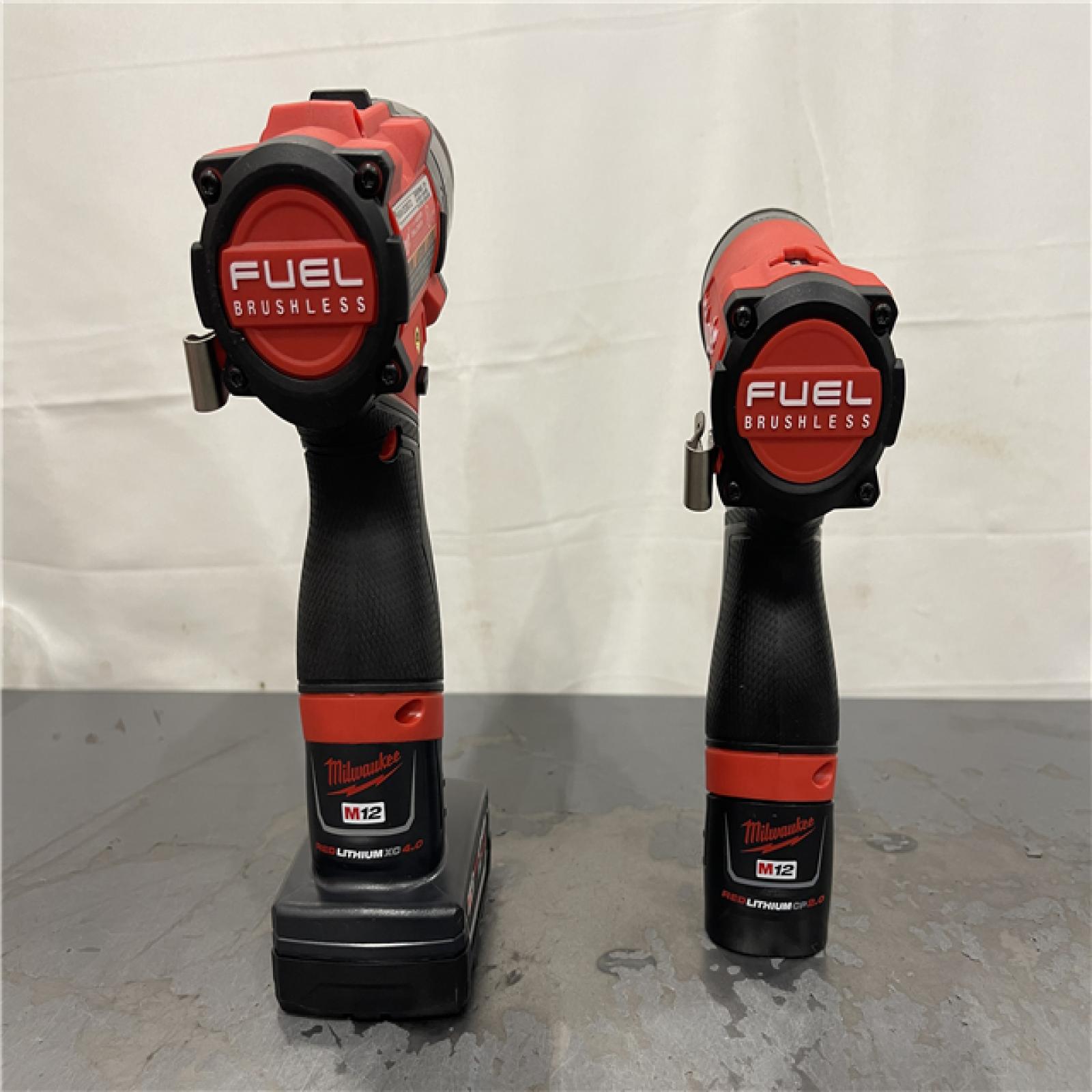 AS-IS- Milwaukee 12V Brushless Hammer Drill and Impact Driver Combo Kit