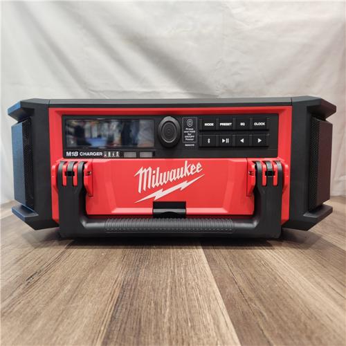 AS-IS- Milwaukee 18V M18 PACKOUT Lithium-Ion Cordless Radio + Charger (Tool Only)