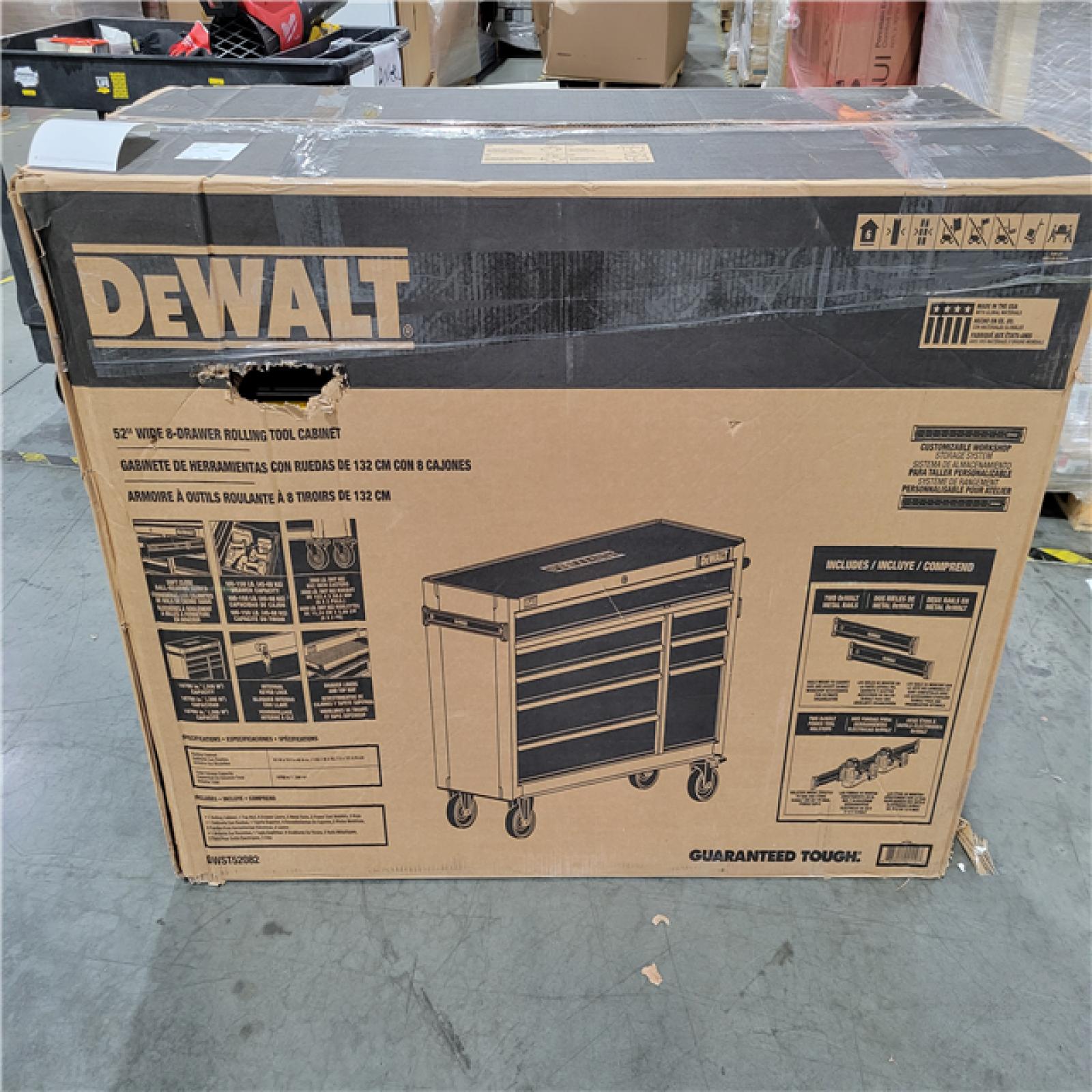 CALIFORNIA AS-IS DEWALT 52 WIDE 8-DRAWER ROLLING TOOL CABINET