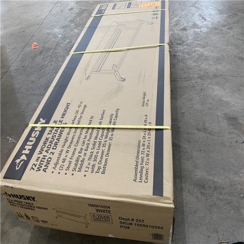Houston Location - AS-IS Husky 72in 2 Drawer Work Table