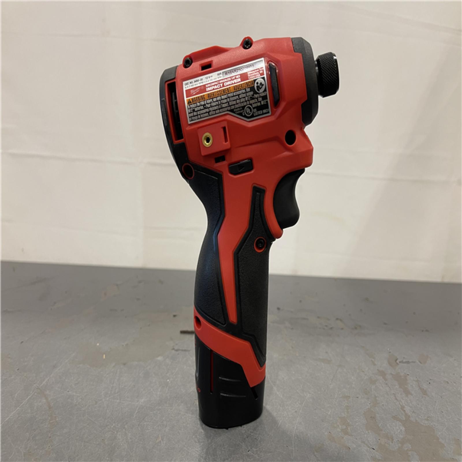 AS-IS - Milwaukee M12 12-Volt Lithium-Ion Compact Brushless Cordless 1/4 in. Impact Driver Kit