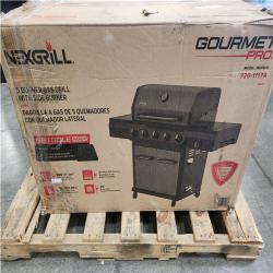 Phoenix LIKE NEW Nexgrill Gourmet Pro 5-Burner Propane Gas Grill with Side Burner and Griddle Max Insert in Graphite