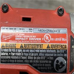 AS-IS Milwaukee 18V Lithium-Ion Brushless Cordless 1/4 in. Impact Driver Kit
