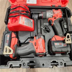 AS-IS  Milwaukee M18 FUEL 18V Lithium-Ion Brushless Cordless Hammer Drill and Impact Driver Combo Kit (2-Tool) with 2 Batteries