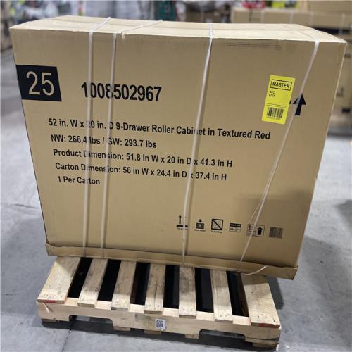 DALLAS LOCATION - Husky Heavy-Duty 52 in. W x 20 in. D 9-Drawer Matte Red Rolling Tool Cabinet