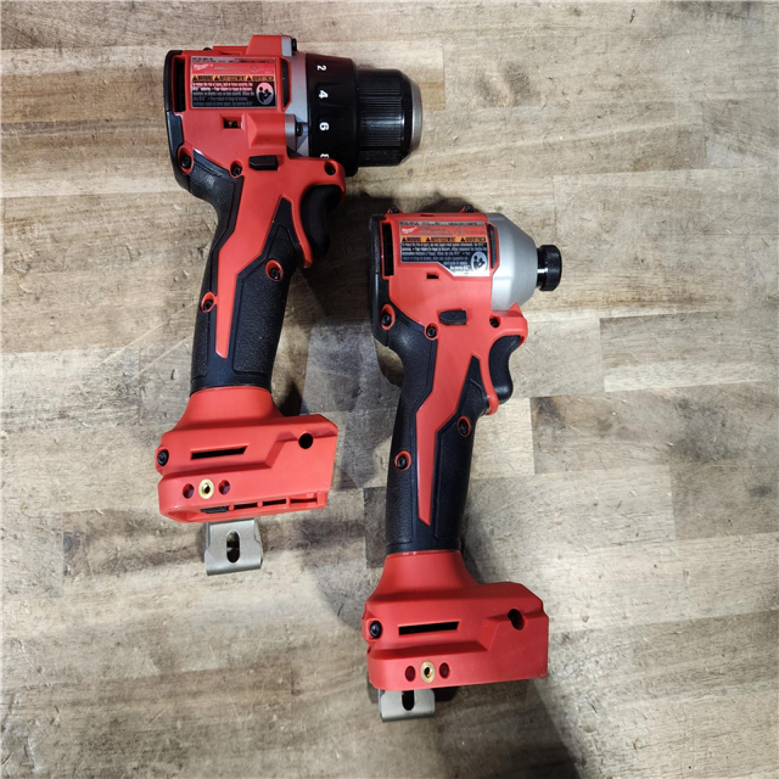 HOUSTON LOCATION - AS-IS Milwaukee M18 18V Lithium-Ion Brushless Cordless Compact Drill/Impact Combo Kit (2-Tool) W/(2) 2.0 Ah Batteries  Charger & Bag