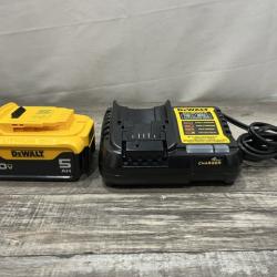 AS-IS DEWALT 20V MAX Lithium-Ion 5.0 Ah Battery and Charger