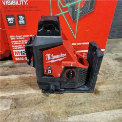 HOUSTON LOCATION - AS-IS Milwaukee-3632-21 M12 Green Beam Laser 360° 3-Plane Kit